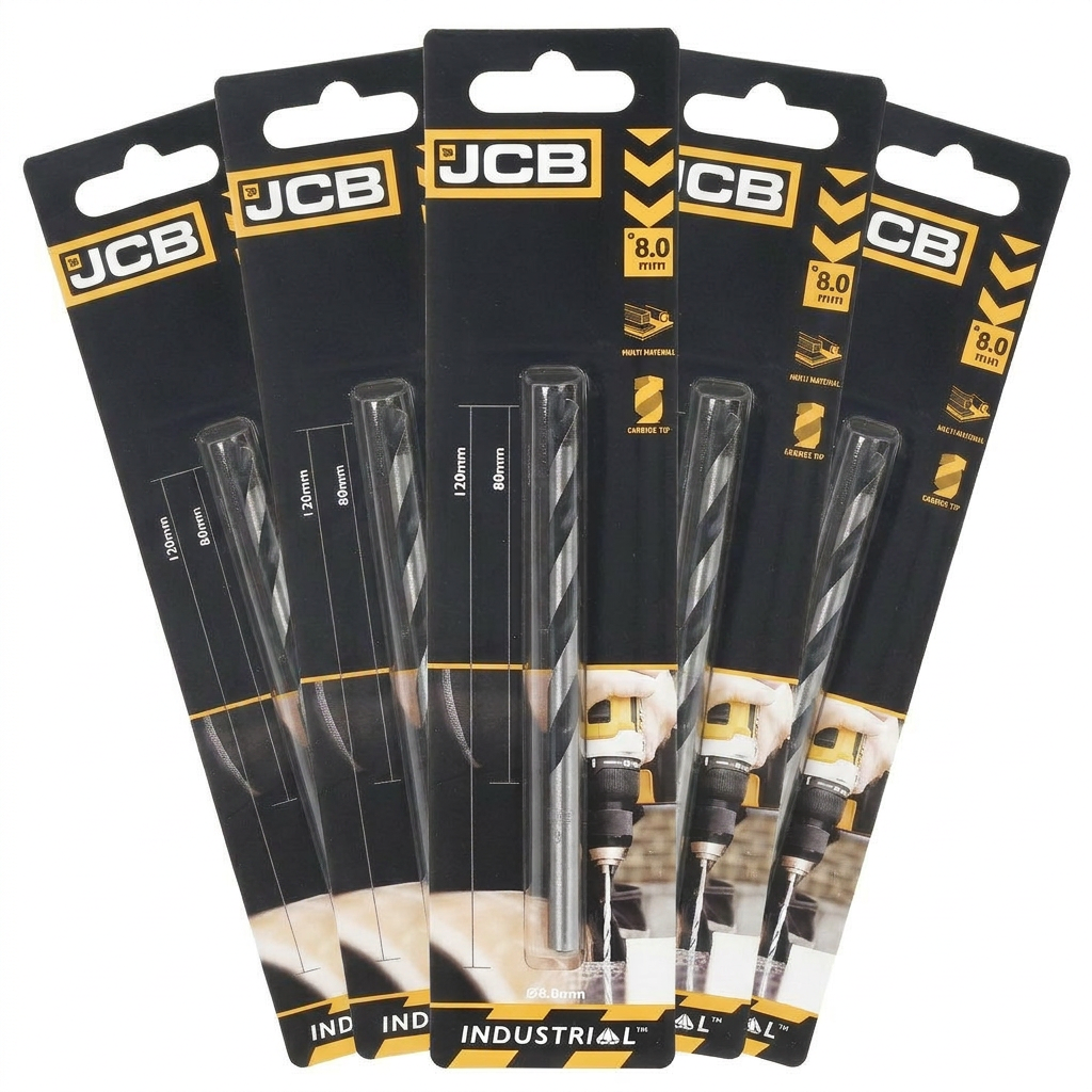 JCB 8 x 120mm Multi Purpose Drill (5 Pack) | 5055803310585-X5