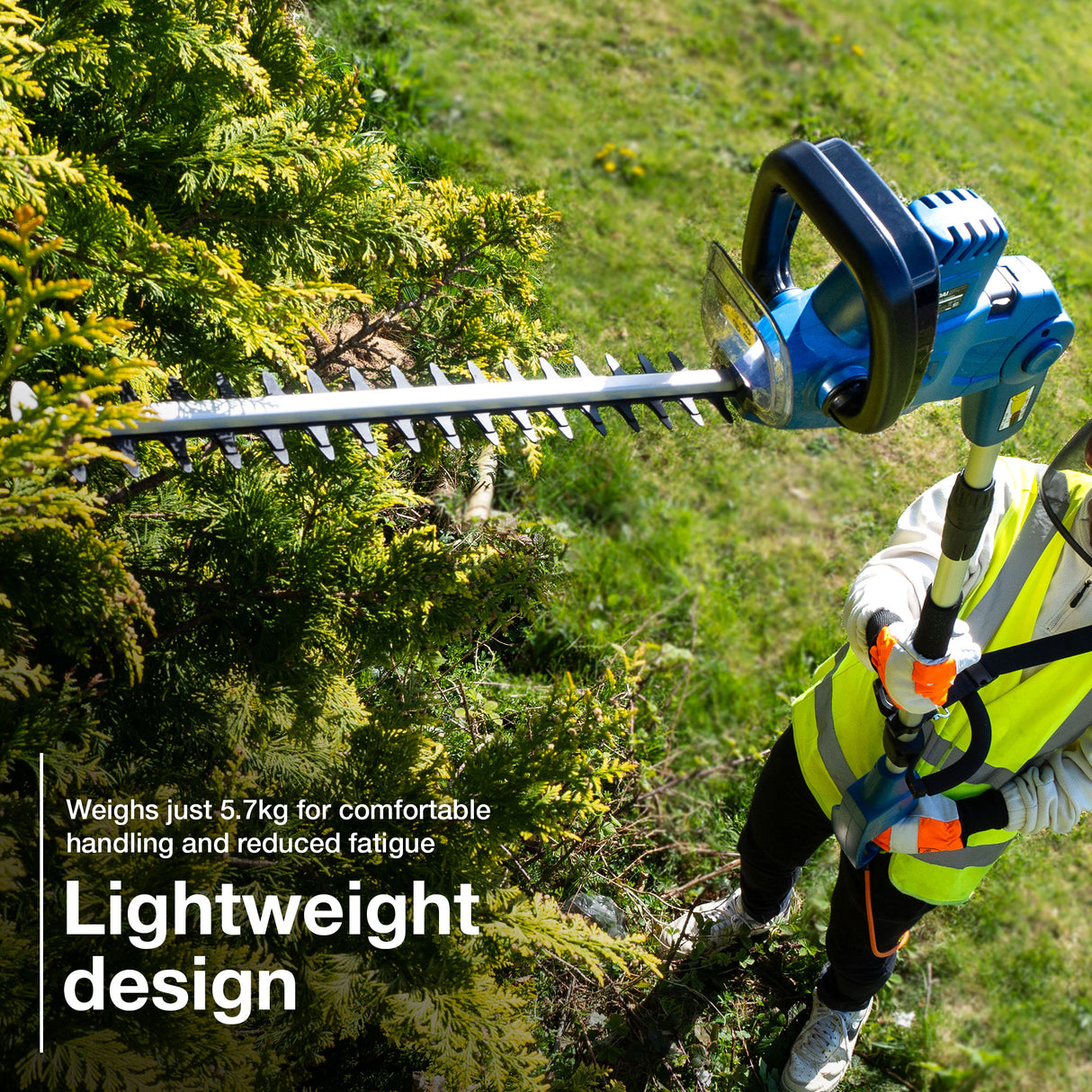Hyundai 550W 440mm 2-in-1 Corded Electric Pole Hedge Trimmer and Pruner Convertible | HYP2HT550E