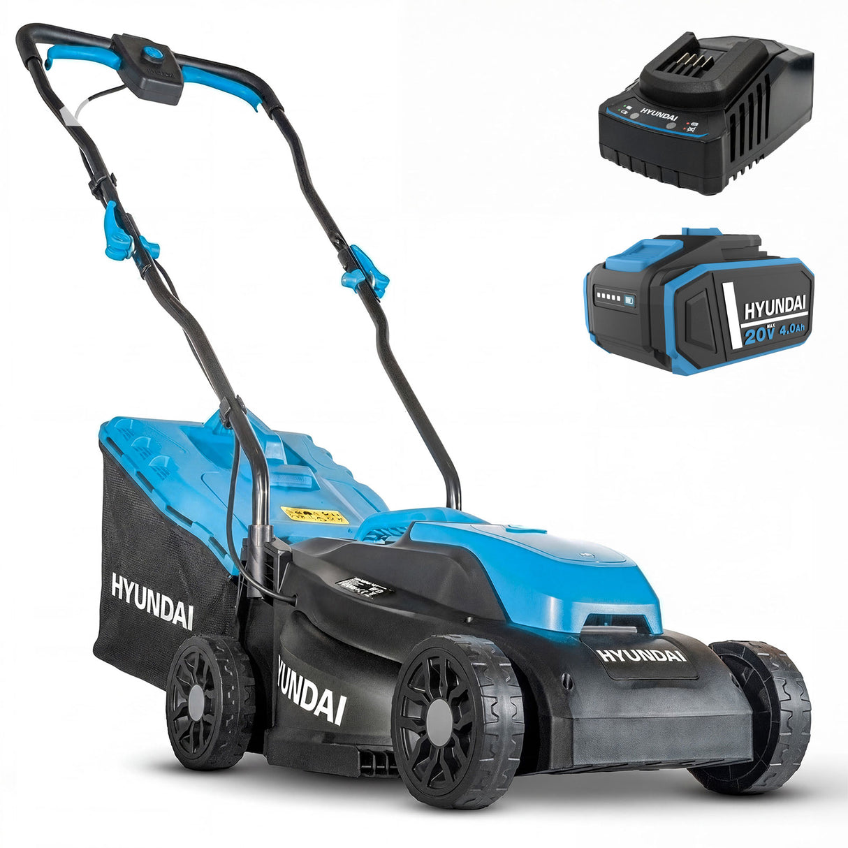 Hyundai 33cm / 13" 20V Brushless Cordless Lawnmower, 32L Collection Bag | HY20CLM33