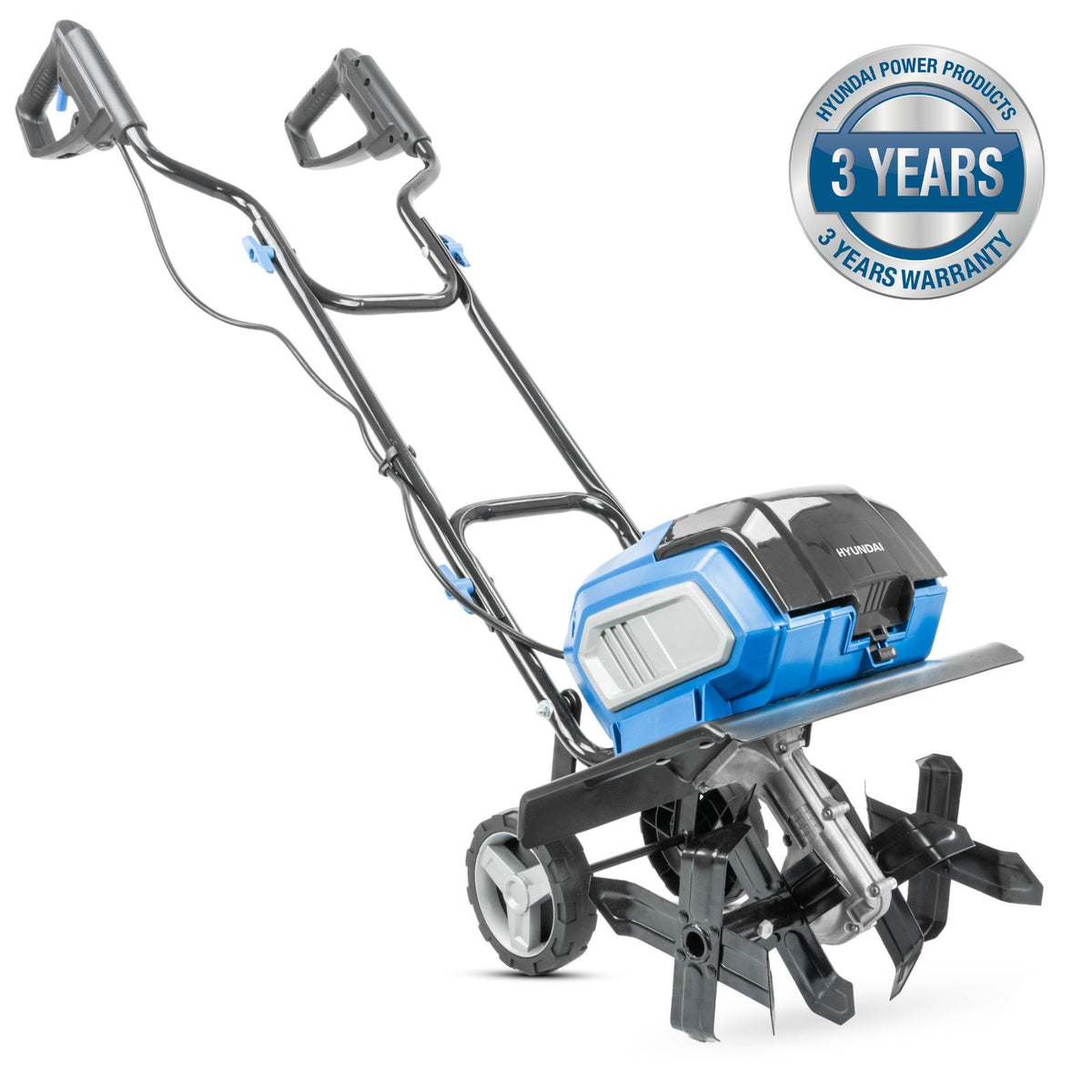 Hyundai 36cm / 14" 40V (20Vx2) Brushless Cordless Tiller, 4 Blades, 205mm Depth | HY40CT36