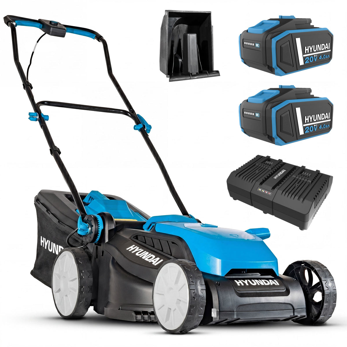 Hyundai 38cm / 15" 40V (2x20V) 3-in-1 Brushless Cordless Lawnmower, 36L Bag | HY40CLM38