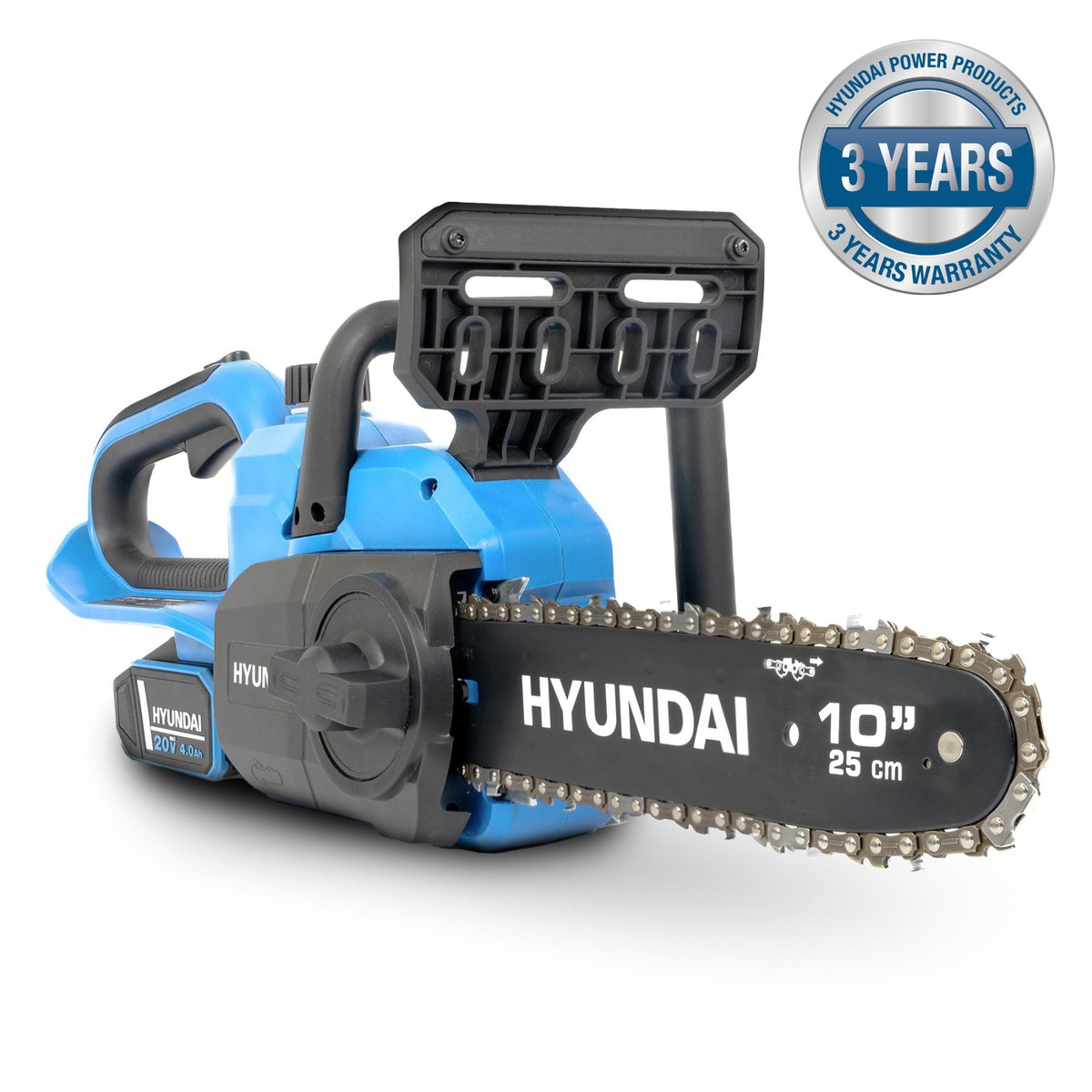 Hyundai 10'' 25cm Cordless Chainsaw 20V Li-Ion 4Ah Battery and Charger | HY20CCS10