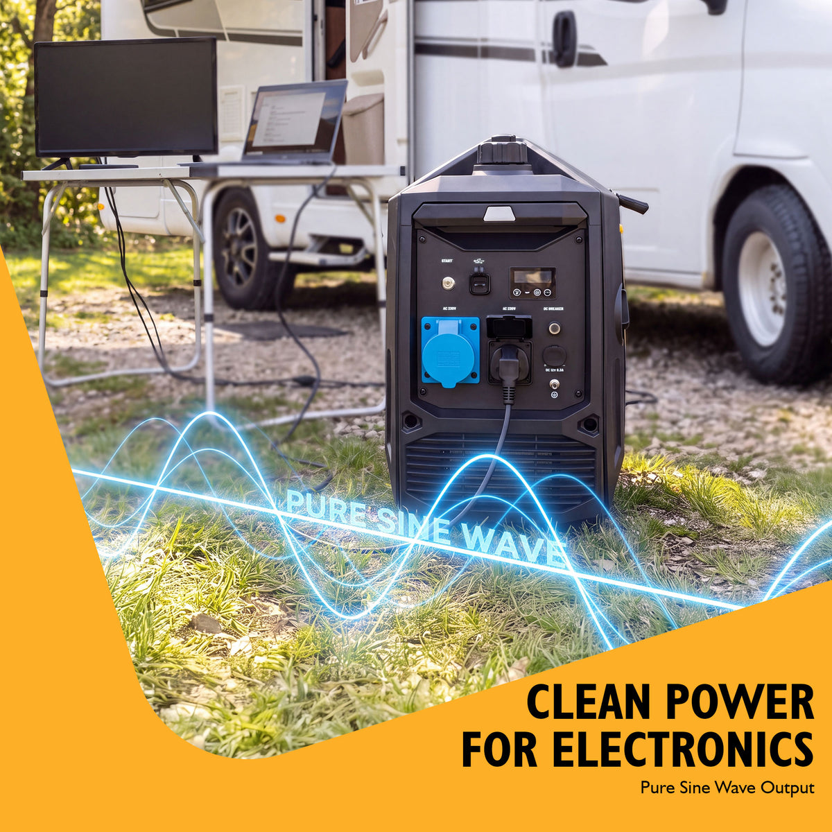 JCB, 4.2kW Inverter Generator, Electric Start, Wheels | JCB-IG4200E