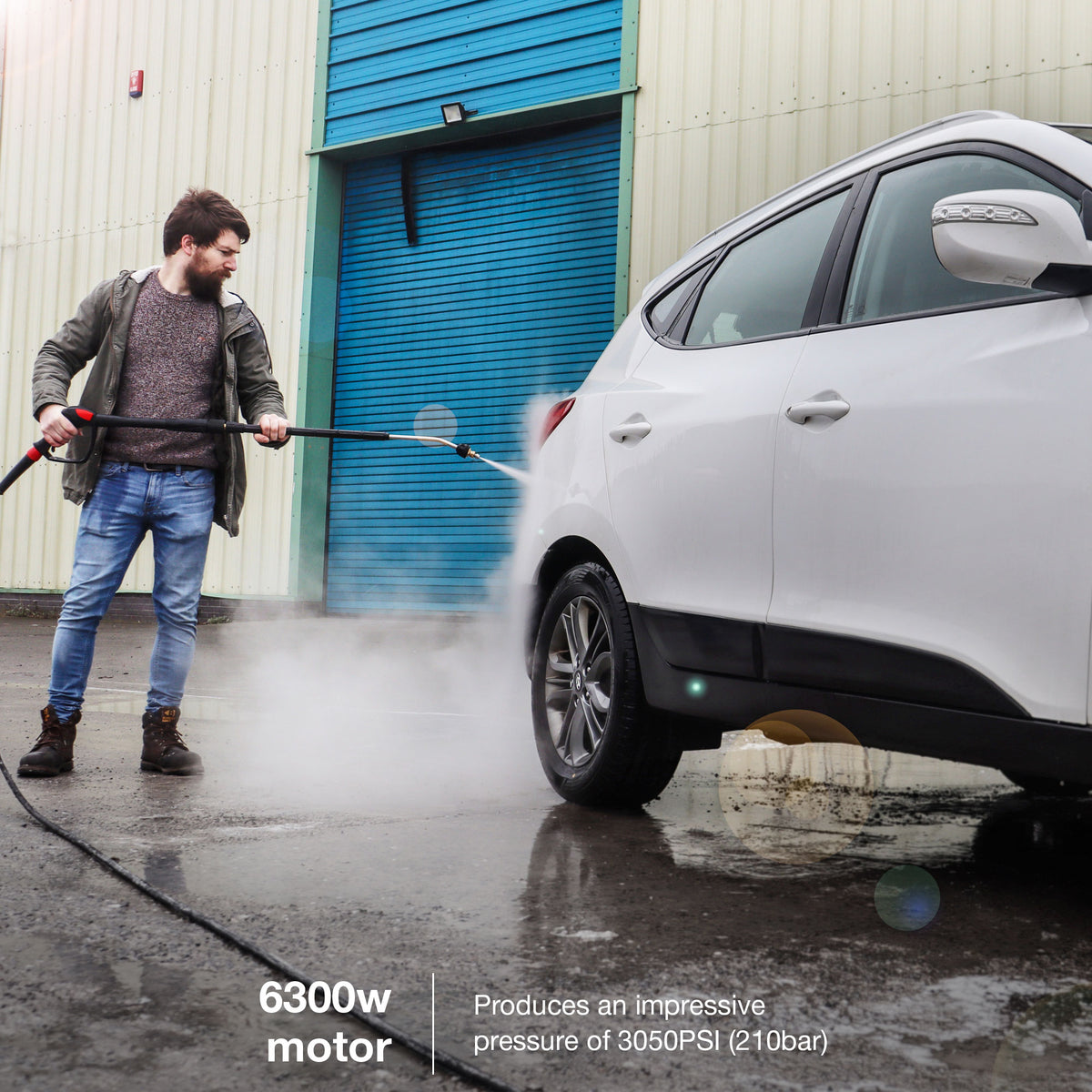 Hyundai 3050psi 210bar Hot Pressure Washer, 3-Phase, 110°C 6.3kW Power Jet Washer | HY210HPW-3