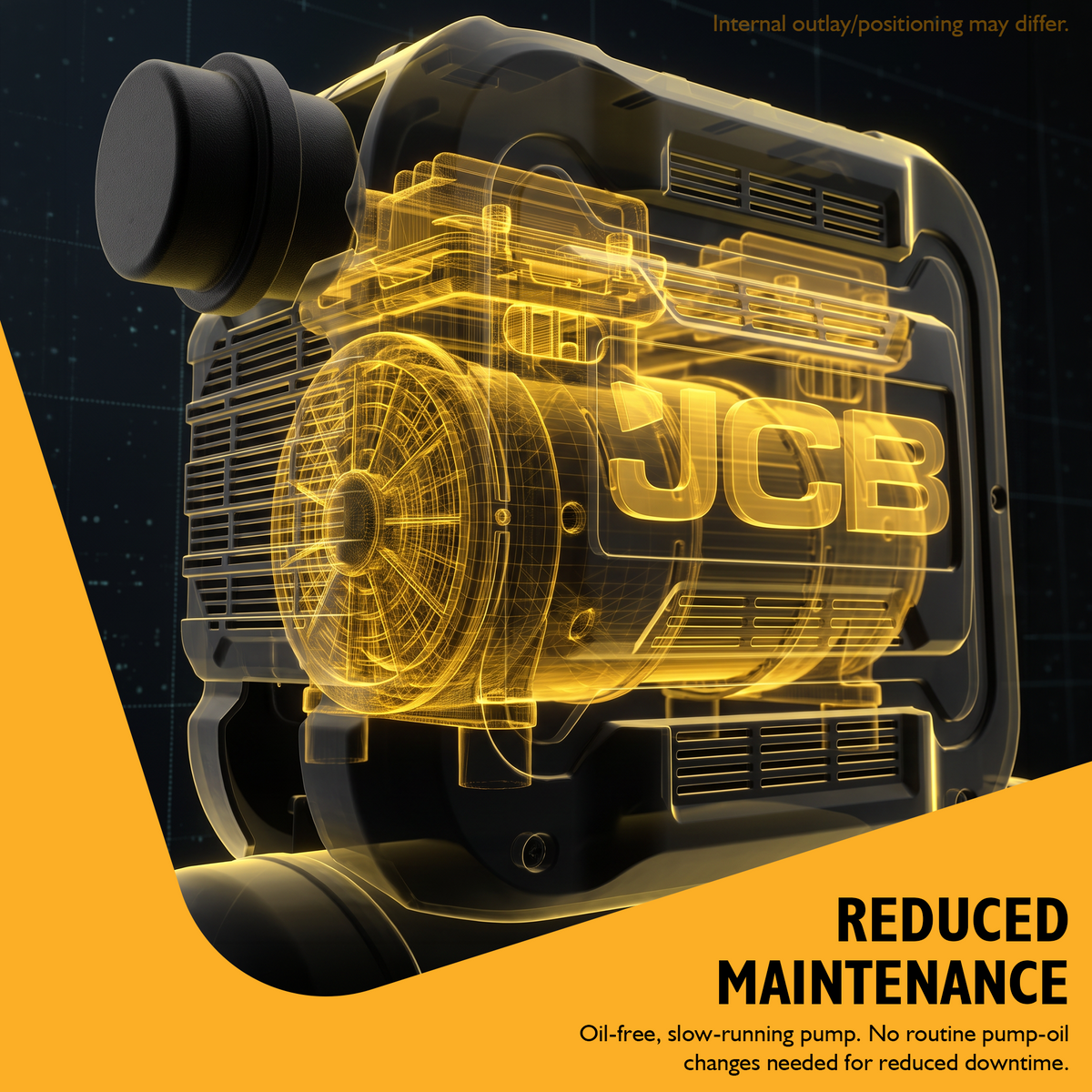 JCB Silent Pro 24L Oil-Free Air Compressor, 8 Bar & 131L/min Displacement | JCB-OFAC-24H