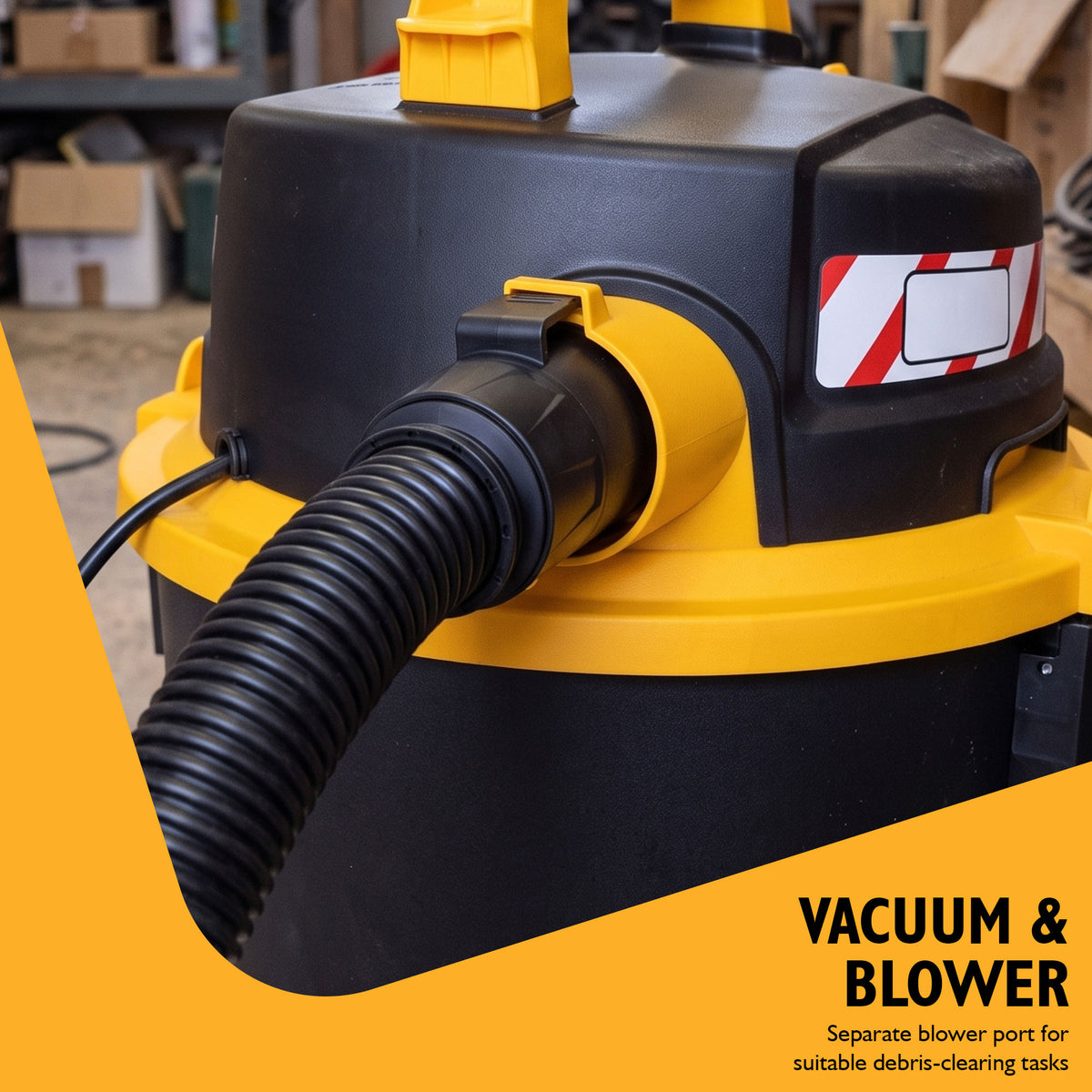 JCB, 23L HEPA Wet & Dry Vacuum Cleaner, 24L/s Airflow & 16kPa Suction | JCB-VACP-23H