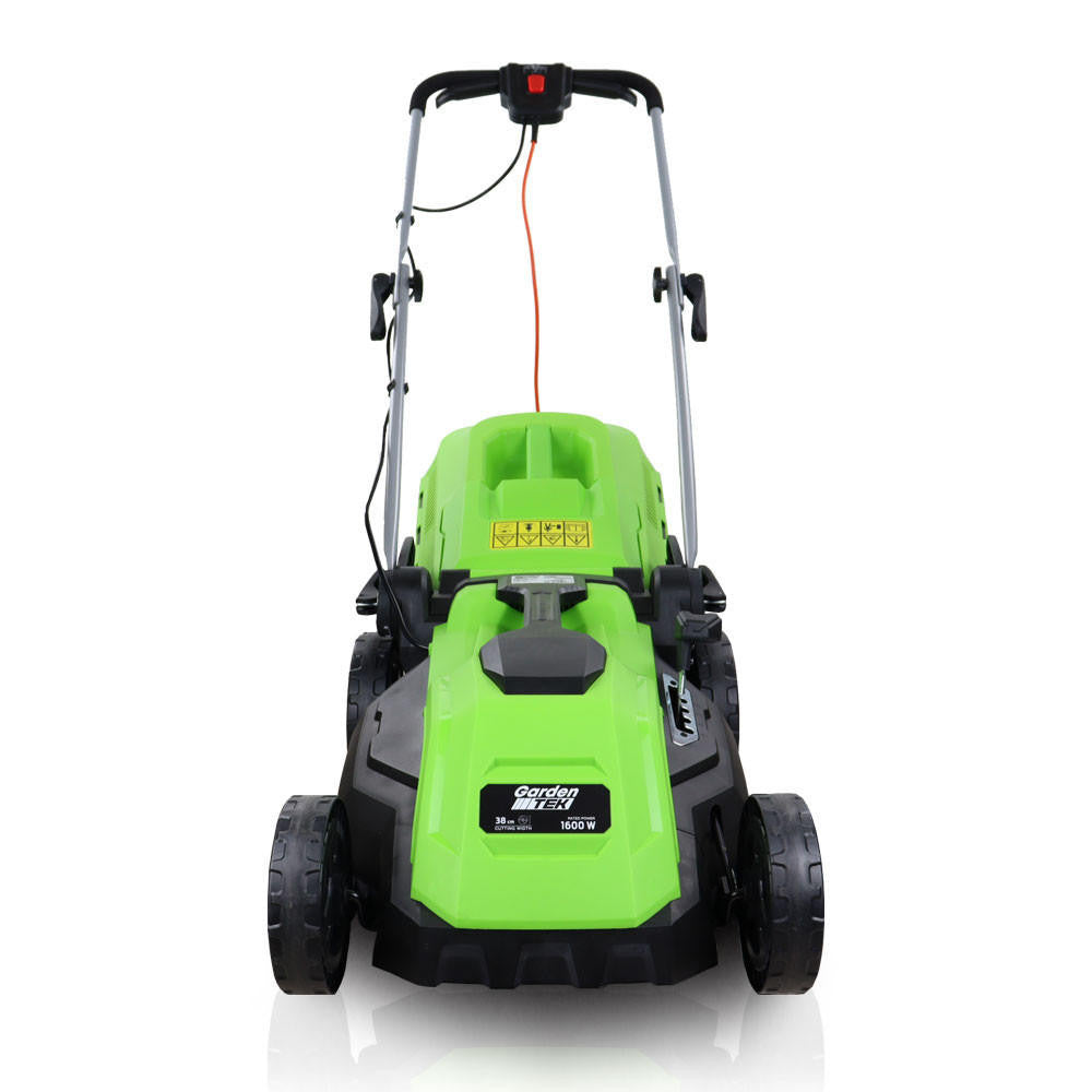 GardenTek 38cm Corded Electric Lawn Mower with Rear Roller 1600w/230v | GT38E