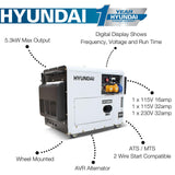 Hyundai Single Phase Diesel Generator For Backup Power