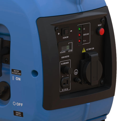 HY1000Si front panel controls, light indicators, 230v socket