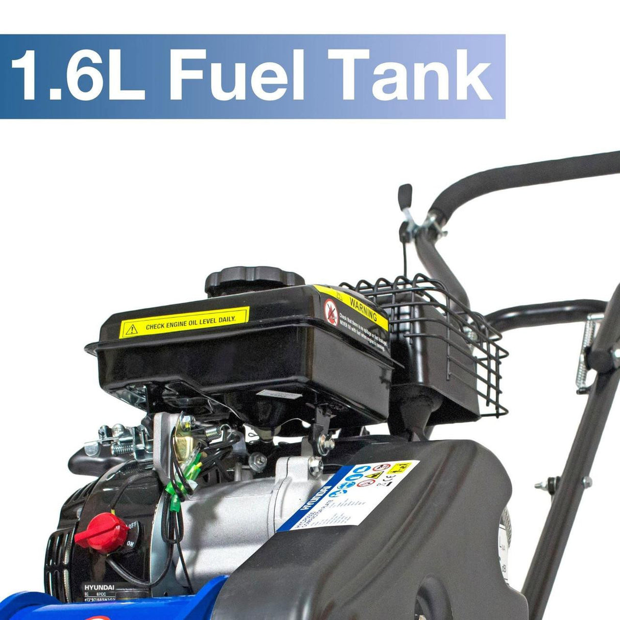 Compactor plate with large fuel tank