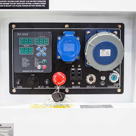DHY12500SE Silenced Diesel Generator Control Panel