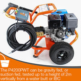 P1 4200psi 290bar Petrol Pressure Washer, Hyundai 14hp Engine, Triplex Annovi Reverberi Pump, 15L/min Flow Rate | P4200PWT