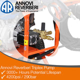 P1 4200psi 290bar Petrol Pressure Washer, Hyundai 14hp Engine, Triplex Annovi Reverberi Pump, 15L/min Flow Rate | P4200PWT