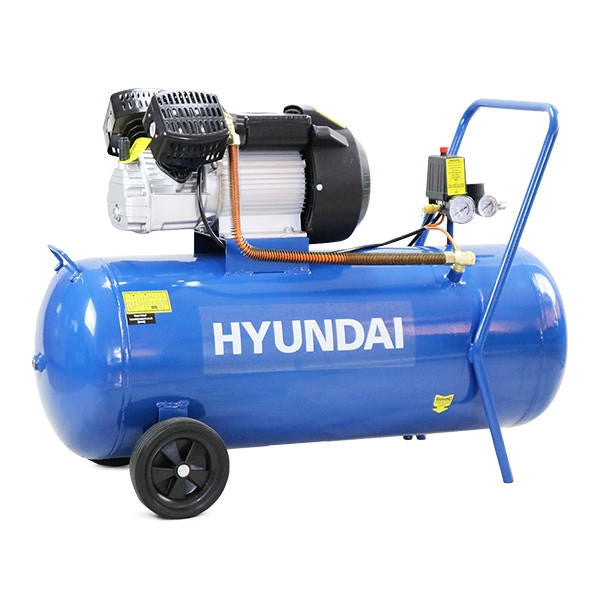 Hyundai 100 Litre Electric Air Compressor, 14CFM/116psi, Silenced, V Twin, Direct Drive 3hp | HY30100V