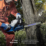 Includes storage bag and bar cover: Protects the chain links and bar