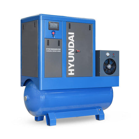 Hyundai 20hp 500L Permanent Magnet Screw Air Compressor with Dryer and Variable Speed Drive | HYSC200500DVSD