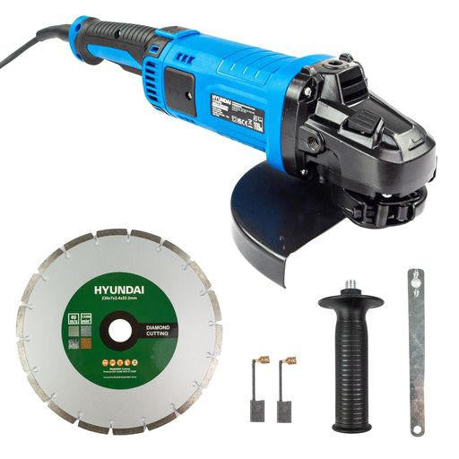 Hyundai 2000W Electric Angle Grinder 230mm Disk, Quick release, 220-240V | HYAG2000E