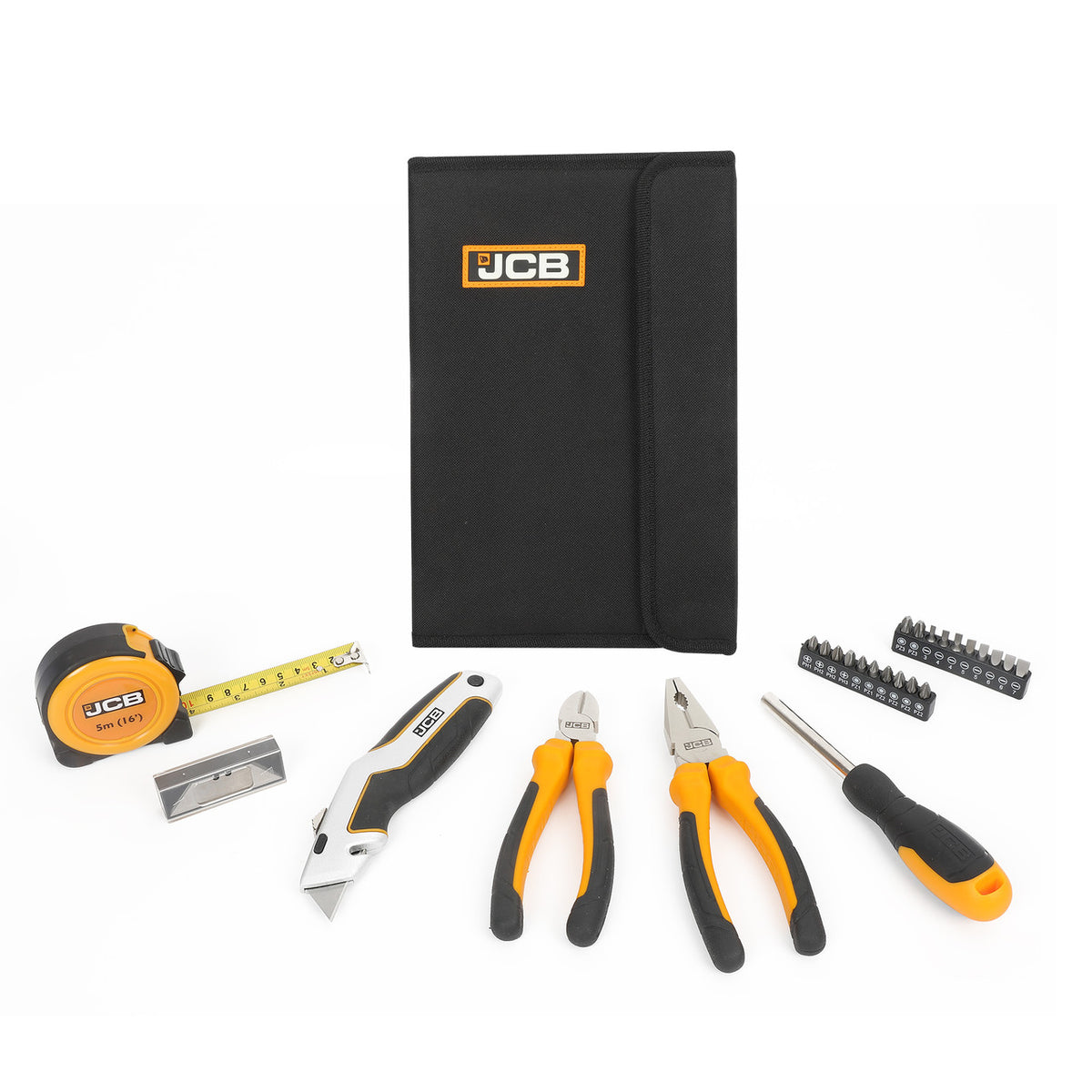 26 Piece Tool Set inc. Pliers Cutters Blades Measuring Tape Screwdrivers more Carrying Case