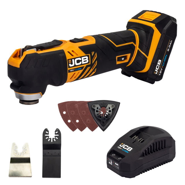 JCB 18V MULTI-TOOL WITH 2.0AH BATTERY AND 2.4A CHARGER | JCB-18MT-2X-B
