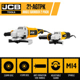 JCB Corded Electric Angle Grinder Twin Pack - 115mm, 230mm | 21-AGTPK