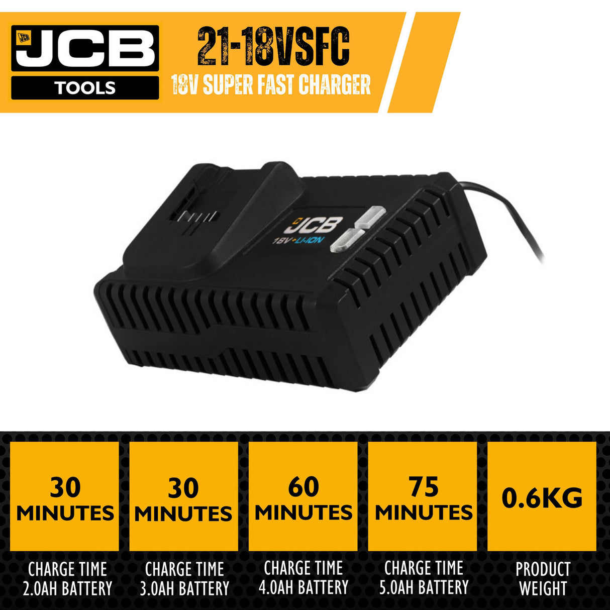 JCB 18V 4A FAST CHARGER | 21-18VSFC