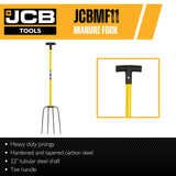 JCB Professional Manure Fork 4 Prong T Handle | JCBMF11