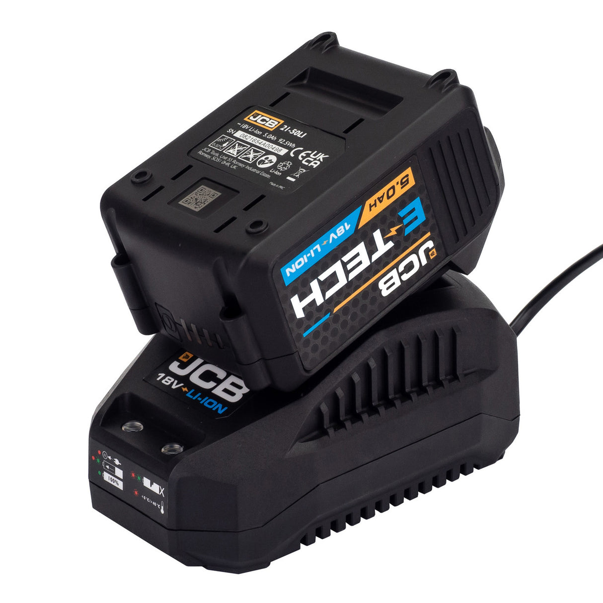 JCB 18V Recip 1x5.0Ah charger in 20" kit bag | 21-18RS-5X-BG