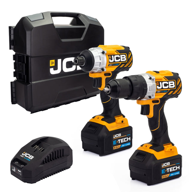 JCB 18V Brushless Impact Twinpack 5.0Ah in W-Boxx 136 | 21-18BL-TPK-5