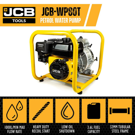 Specifications of the JCB-WD80T Petrol Water Pumps