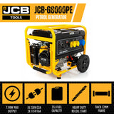 Features of the JCB G800PE Petrol generator.