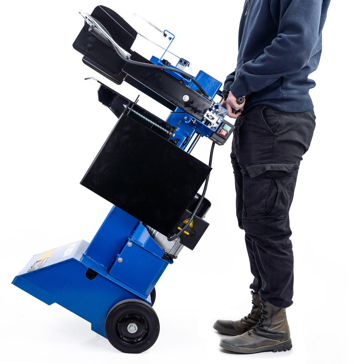 Hyundai 8 Tonne Vertical Electric Log Splitter with Hydraulic Ram, Dual Handle Control 300mm Split | HYLS8000VE