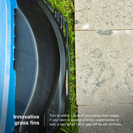 Hyundai 33cm 1300W Electric Lawn Mower, 11m Detachable Power Cable, 3 Heights & 30L Collection Bag