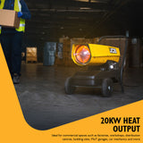 JCB 70,000BTU / 20kW Diesel Space Heater, 496m³ Coverage, Kerosene or Diesel, Thermostat | JCB-SH70D