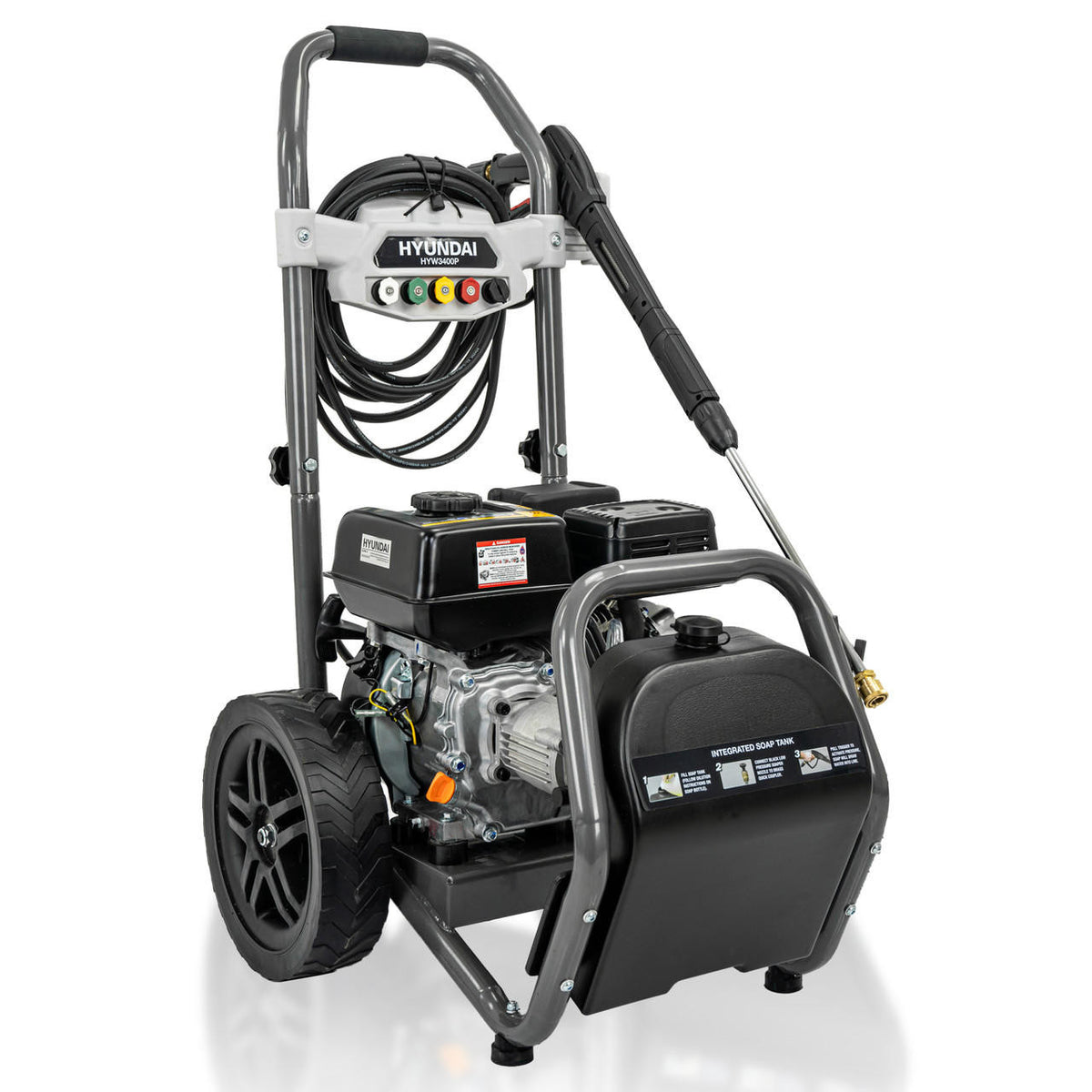 3400psi 234 bar 209cc Petrol Pressure Washer 9L min 10m Hose & Detergent Tank