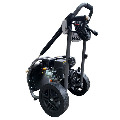 Hyundai 209cc 3400psi Petrol High-Pressure Washer, 5 Nozzle Attachments, Axial Pump, 10m Hose & 5L Detergent Tank | HYW3400P