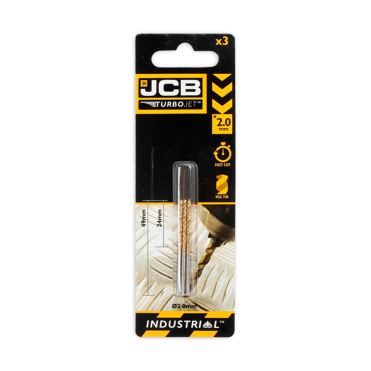 2 x 49mm 7 Point HSS Drill Bit Set 3 TurboJet