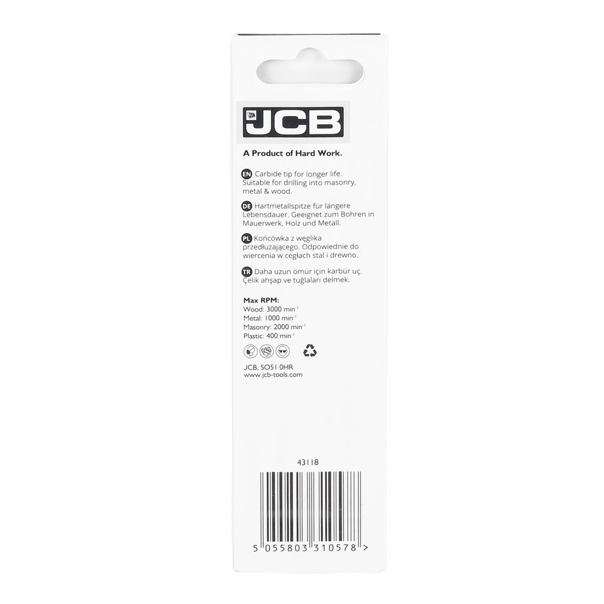 Packaging Image of the JCB Multi Purpose Drill Bit 7 x 100mm | 5055803310578