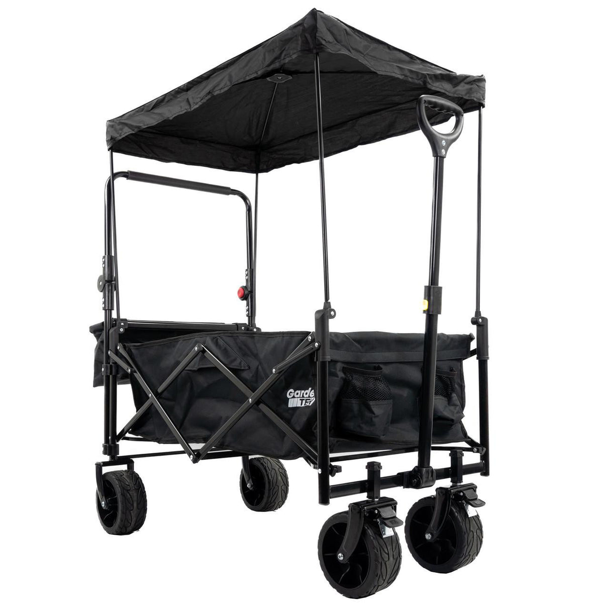 The overhead canopy ensures additional protection for your cart’s load and both the canopy and polyester fabric is removable for convenience.