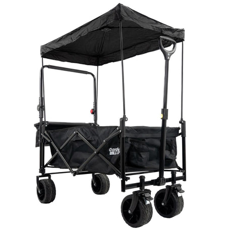 The overhead canopy ensures additional protection for your cart’s load and both the canopy and polyester fabric is removable for convenience.