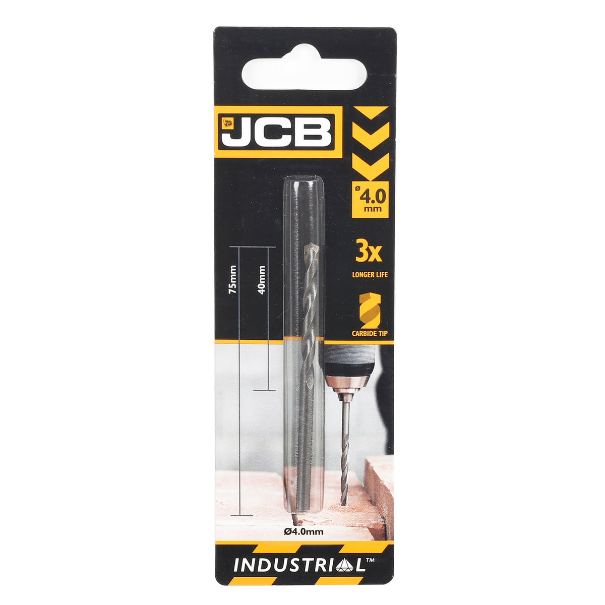 JCB 4 x 75mm Masonry Drill Bit