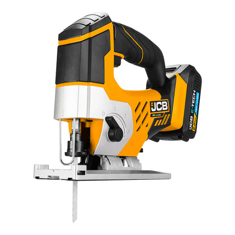 JCB 18V Cordless Jigsaw 3Ah Li-Ion Battery & Charger, 0-45 degrees Cutting Positions | 21-18JS-3CXB