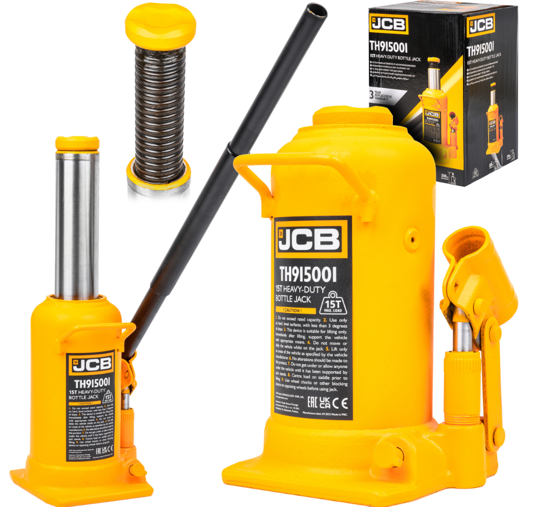 15 Tonne Heavy Duty Automotive Hydraulic Bottle Jack 508mm Maximum Lift