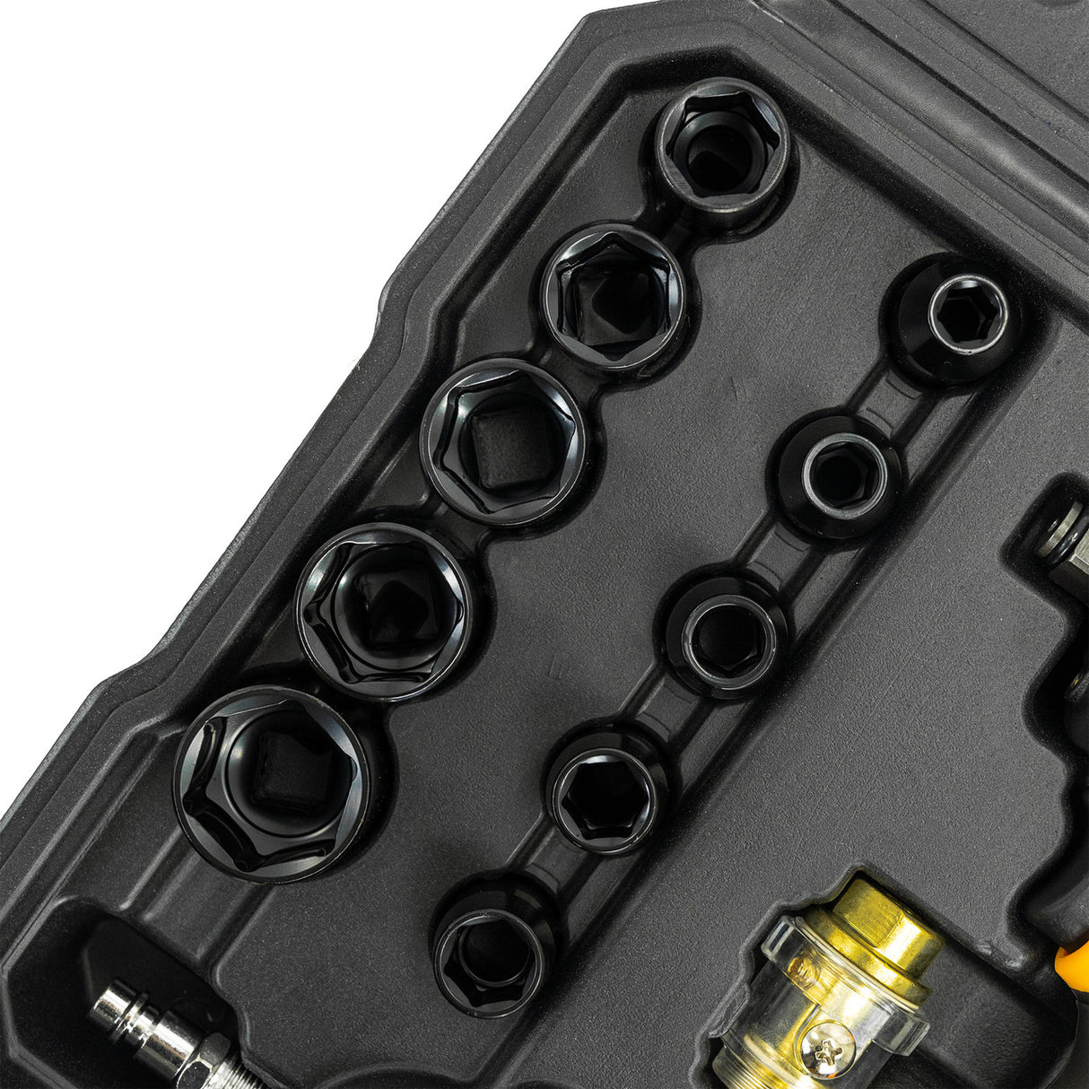 ½ Air Impact Wrench, Blow Mold Case, 3 Impact Sockets (17,19 & 21mm)