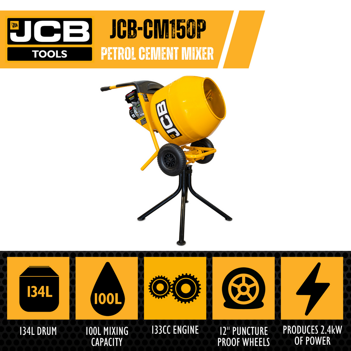 Key Features of the JCB-CM150P JCB Cement Mixer