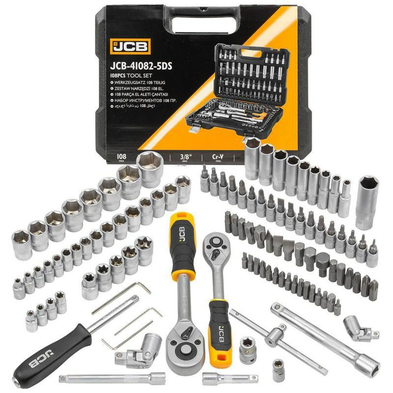 JCB 108 Piece Socket and Bit Set, JCB-41082-5DS