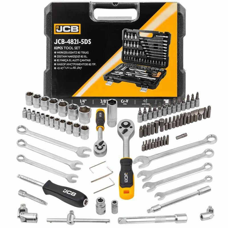 JCB 82 Piece Tool Set, 1/4" &  3/8" Drive | JCB-4821-5DS