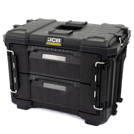 JCB 2 Drawer Site System, 20kg Load, 28L Capacity Tool Storage Box  JCB-SITESYS-2DW