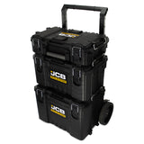 Complete JCB Site System set: Cart with Trolley, Tool Box, and Tool Organiser Case