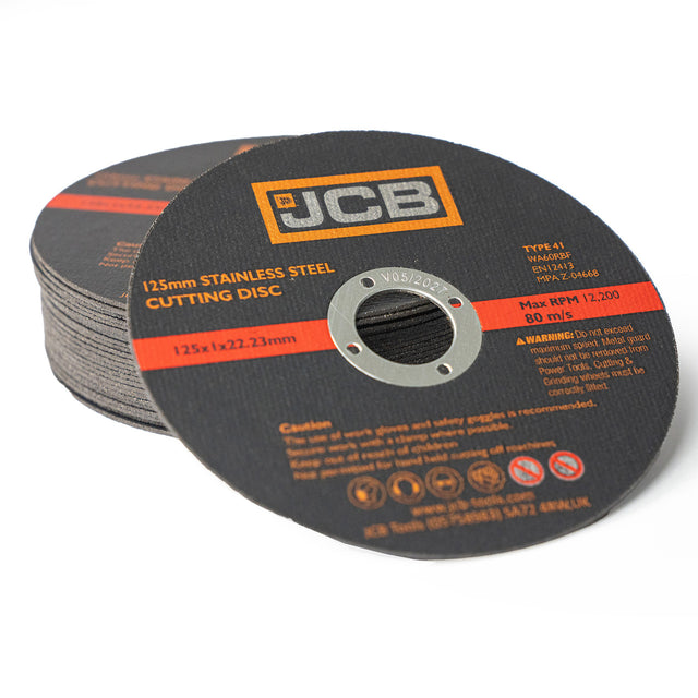 JCB Ultra-Thin Pack of 25 125mm Inox Cutting Discs | JCB-SSCUT125-1-25PK