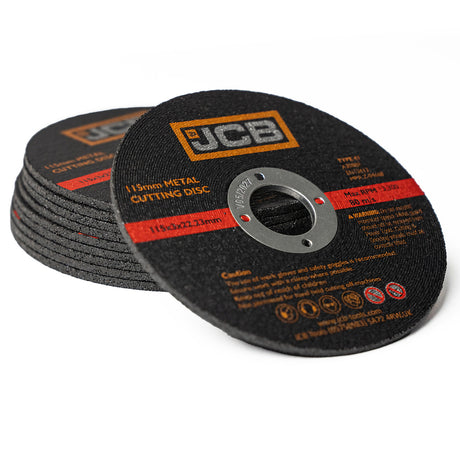 JCB 115mm Aluminium Oxide Metal Cutting Discs 80 Grit 10 Pack | JCB-MCUT115-6-10PK